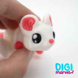 Tiny Mouse Flexi + Keychain + Mushroom Hideout 3d model