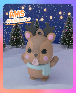 Flexi Reindeer Keychain A (Multicolor) 3d model