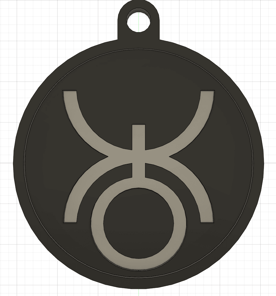 Red Rising Grey Sigil Keychain Negative 3d model