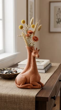 Sculptural Giraffe Vase - Biomorphic Exotic Animal Home Decor 3d model