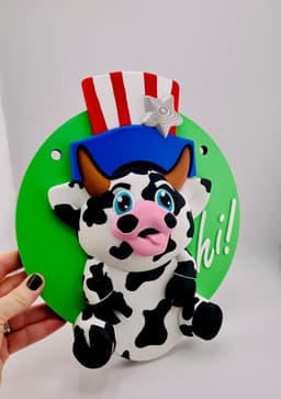 Magnetic 4th of July Hat For Modular Cow Sign 3d model