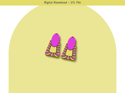 Tribal style earrings 01 3d model