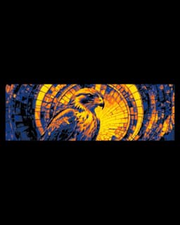 Stained Glass Depictions of a Golden Hawk - Set of bookmarks 3d model