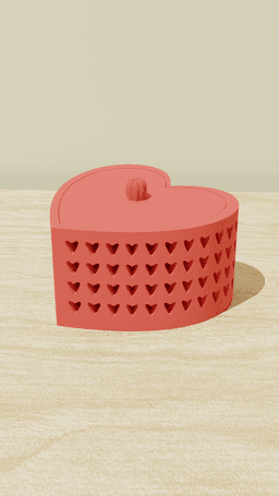 Remix of Simple Heart Box with Lid 3d model