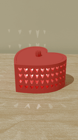 Remix of Simple Heart Box with Lid 3d model