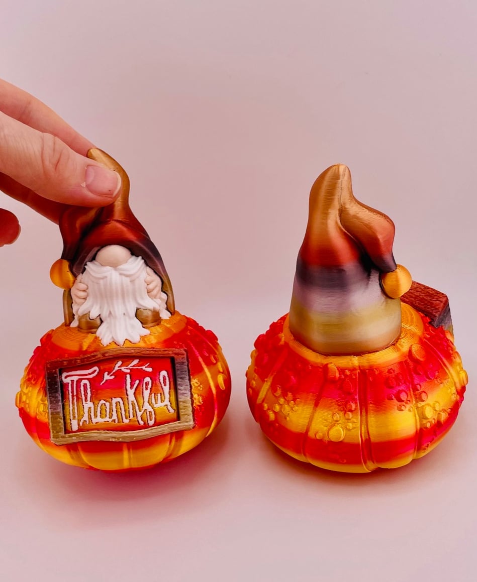 Fall Gnome on a Pumpkin 3d model