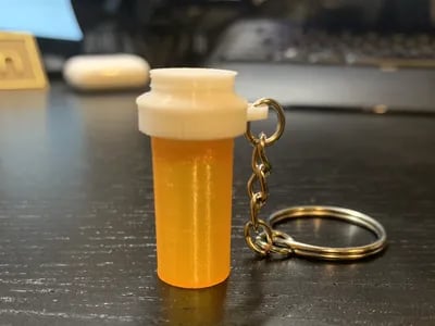 Pill Bottle Keychain 3d model