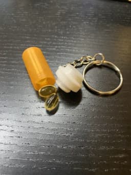 Pill Bottle Keychain 3d model