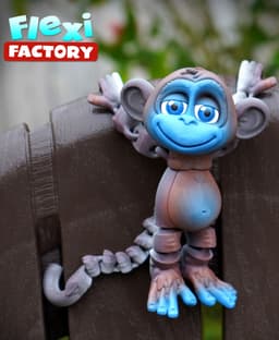 Flexi Factory Monkey with Banana, Tree and 3MF File Included! 3d model