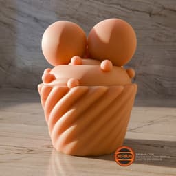 Cupcake in Minnie Mouse style 3d model