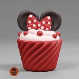 Cupcake in Minnie Mouse style 3d model
