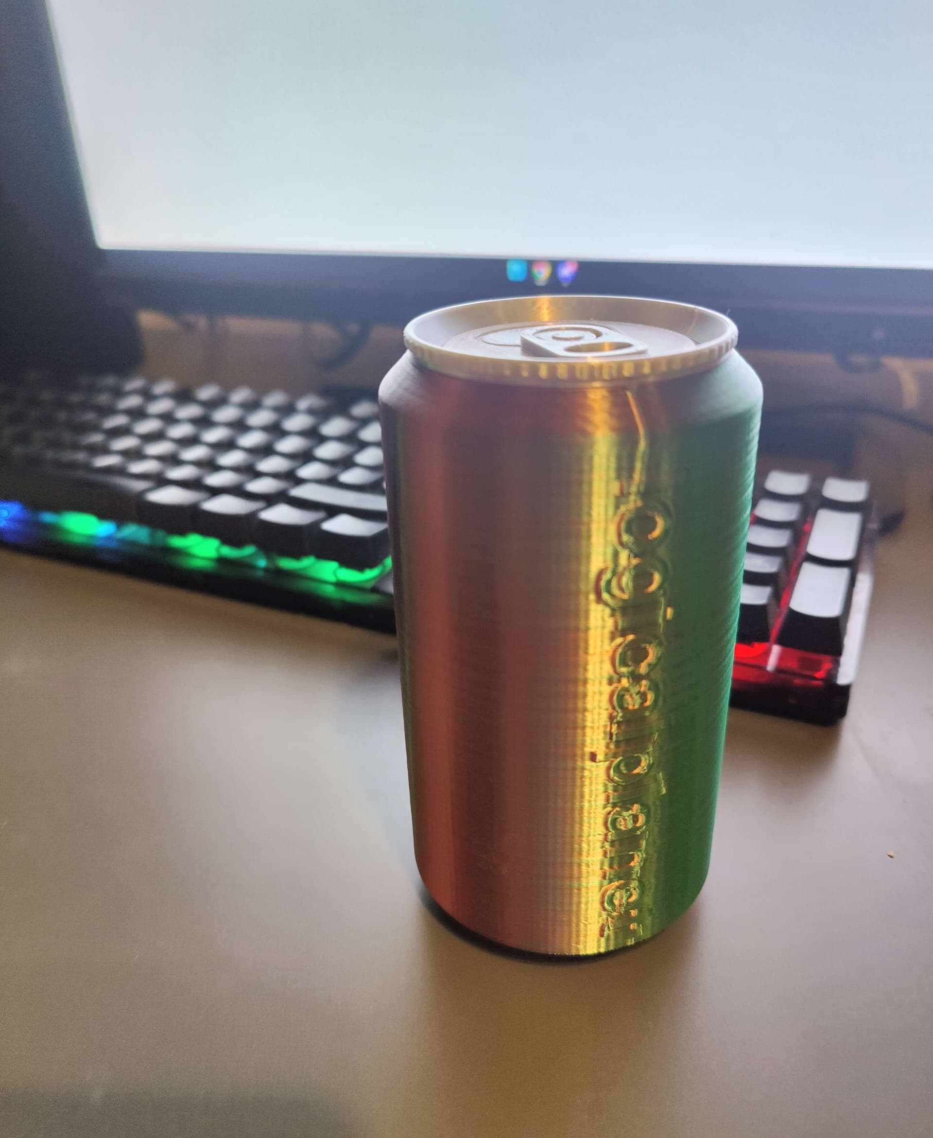 Great improvement over the previous stash can.
I printed the wrong threaded can, so I printed the top mirrored so I didn't have to print the can again. 😅 Worked perfectly.
Just FYI, using Classic slicing mode without the "detect thin walls" setting on (which is by default off in OrcaSlicer at least), the built-in supports in the can top don't get sliced at all. My printer did a very admirable job bridging that gap though! 😂