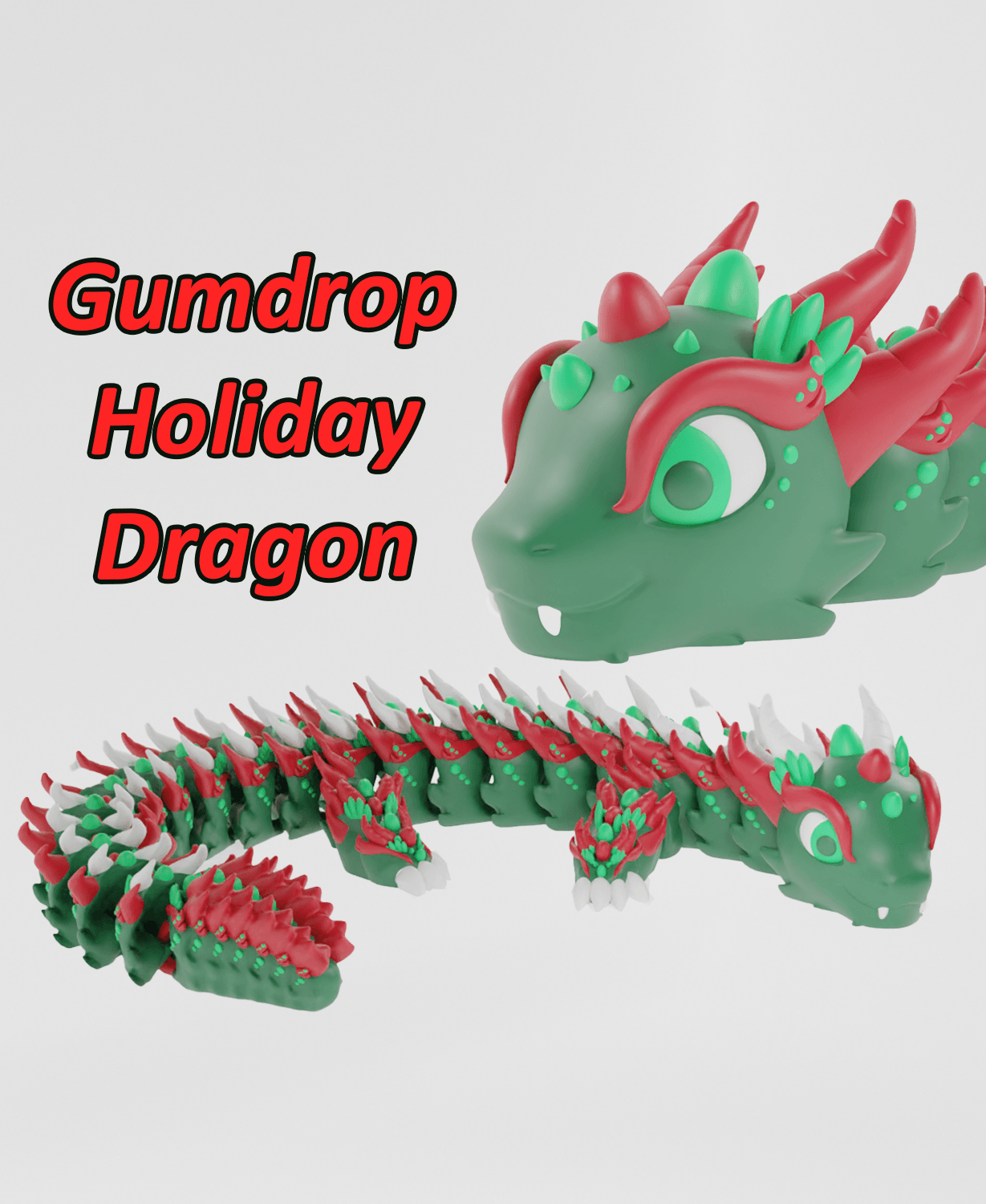 Articulated Dragon - Gumdrop 3d model