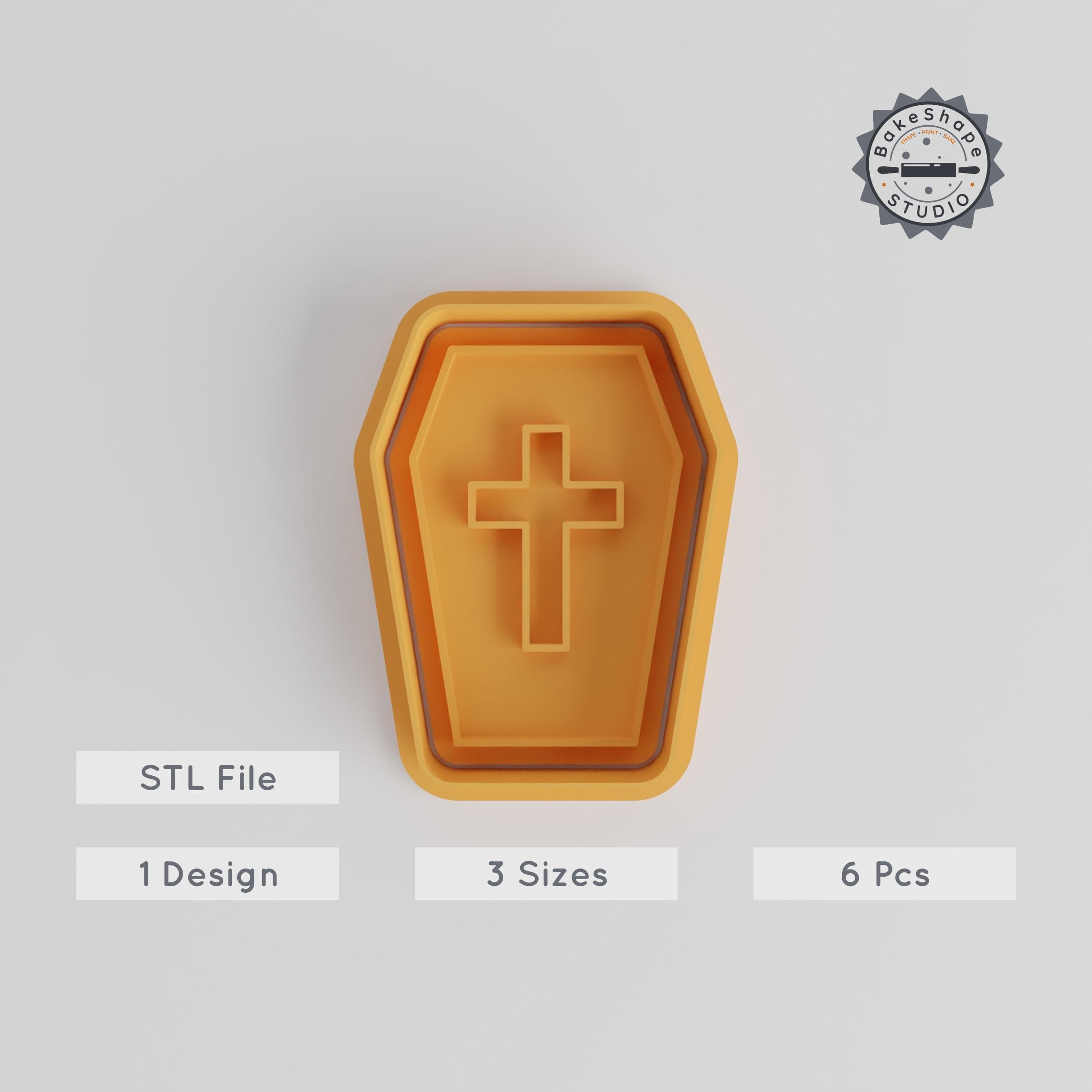 Coffin Cookie Cutter & Stamp Set, Halloween Baking Tools, Fondant Decoration, 6 Piece Cutter Collection, Perfect for Spooky Treats PRODUCT_4277 3d model