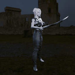 Drow-Inspired Elf Warrior Woman v2.0 3d model