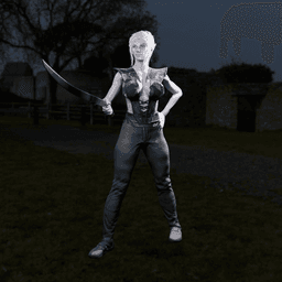 Drow-Inspired Elf Warrior Woman v2.0 3d model