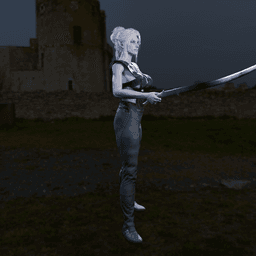 Drow-Inspired Elf Warrior Woman v2.0 3d model