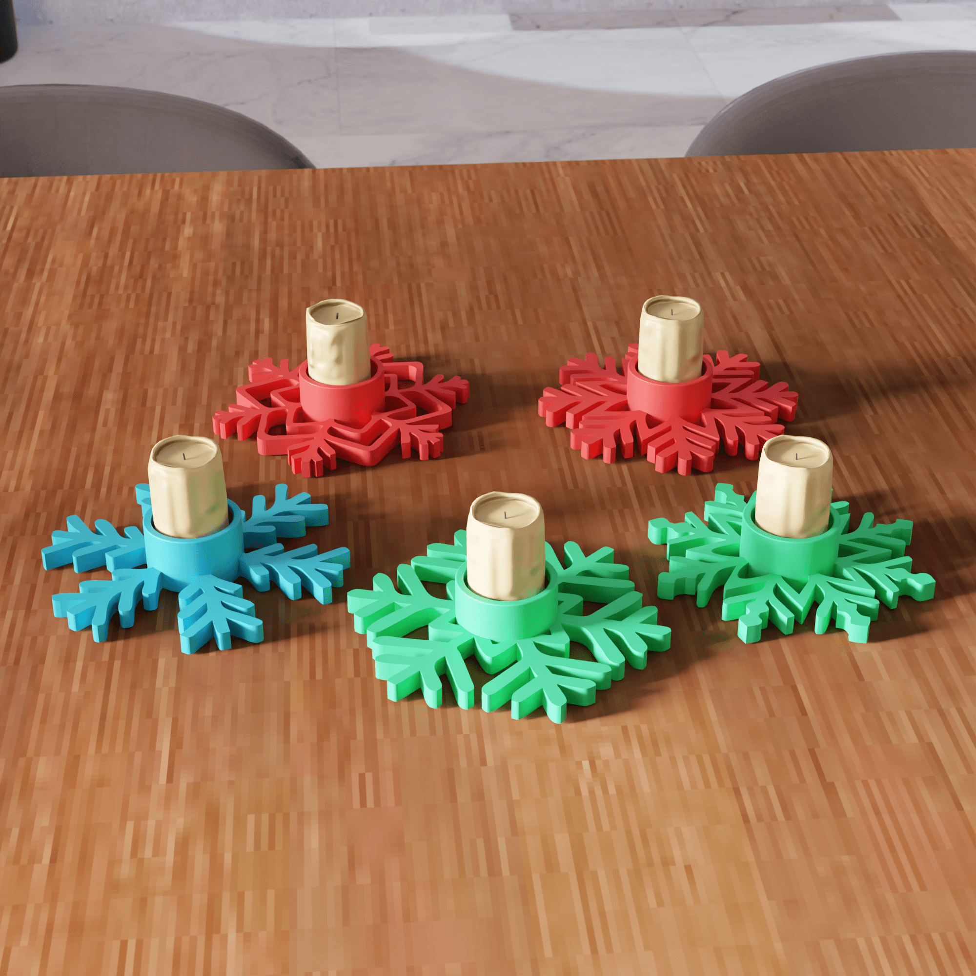 25 Pcs Snowflake Tea Light Holder Bundle 3d model