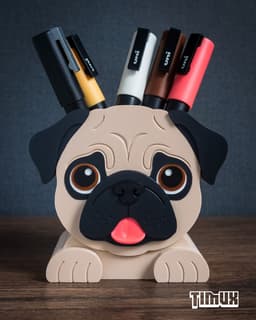 PUG PEN HOLDER 3d model