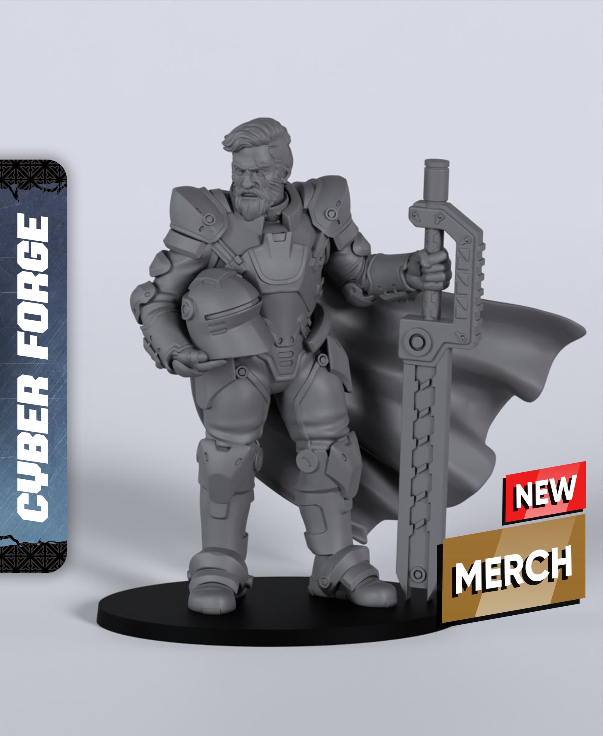 Bertrand Electroknight - With Free Cyberpunk Warhammer - 40k Sci-Fi Gift Ideas for RPG and Wargamers 3d model
