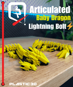 Articulated Lightning Baby Dragon 3d model
