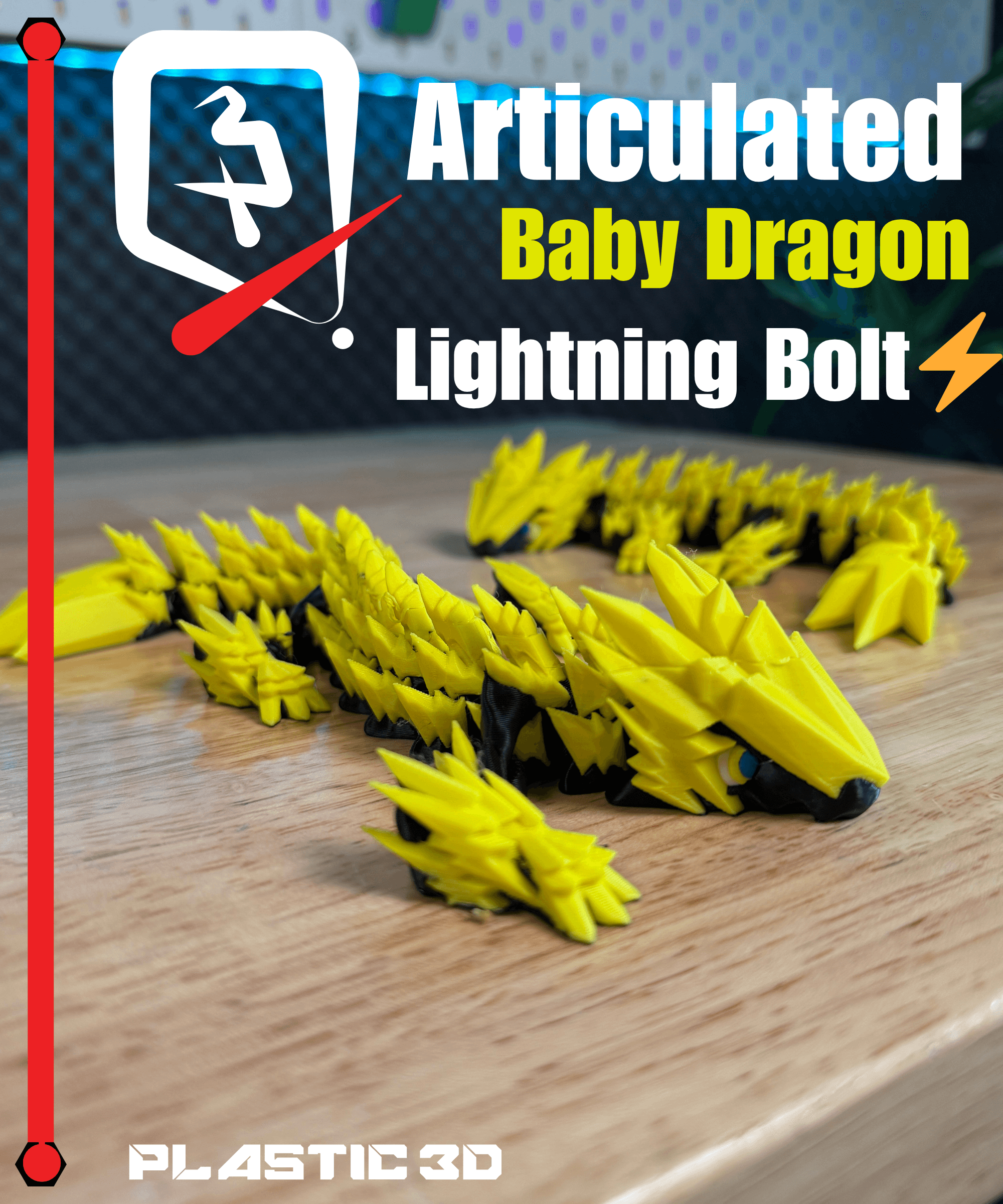 Articulated Lightning Baby Dragon 3d model