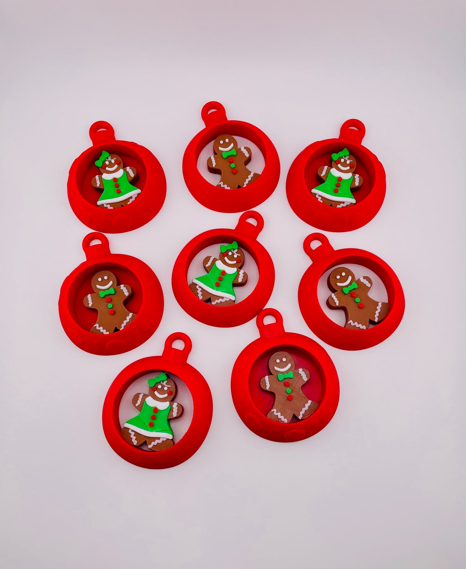 Gingerbread People Ornament Set 3d model