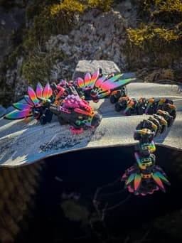Rainbow steampunk dragon! Printed at 90%, I love this guy! 3d model