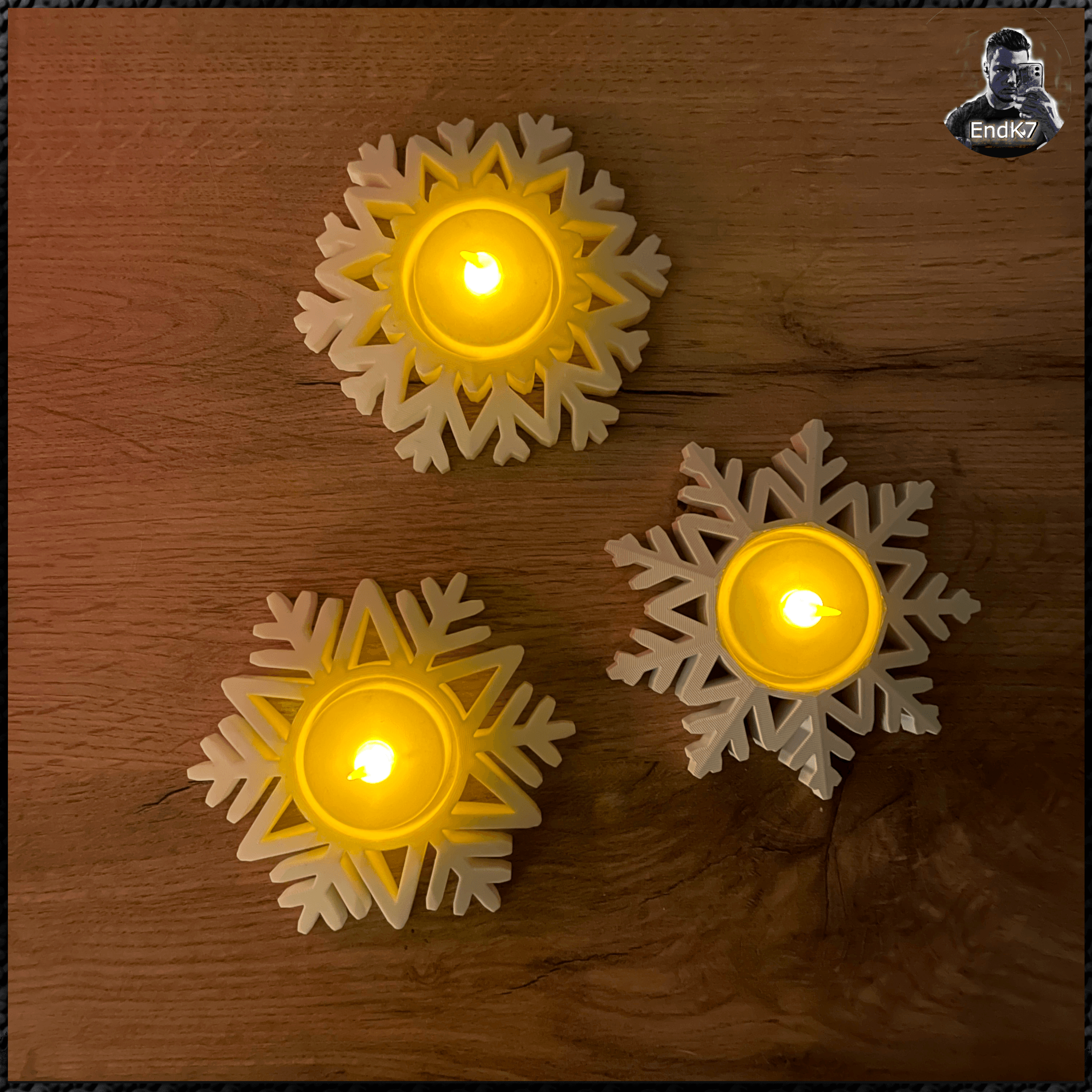 Snowflake Tealights 3d model