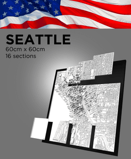 SEATTLE, Skyline 3d map 3d model