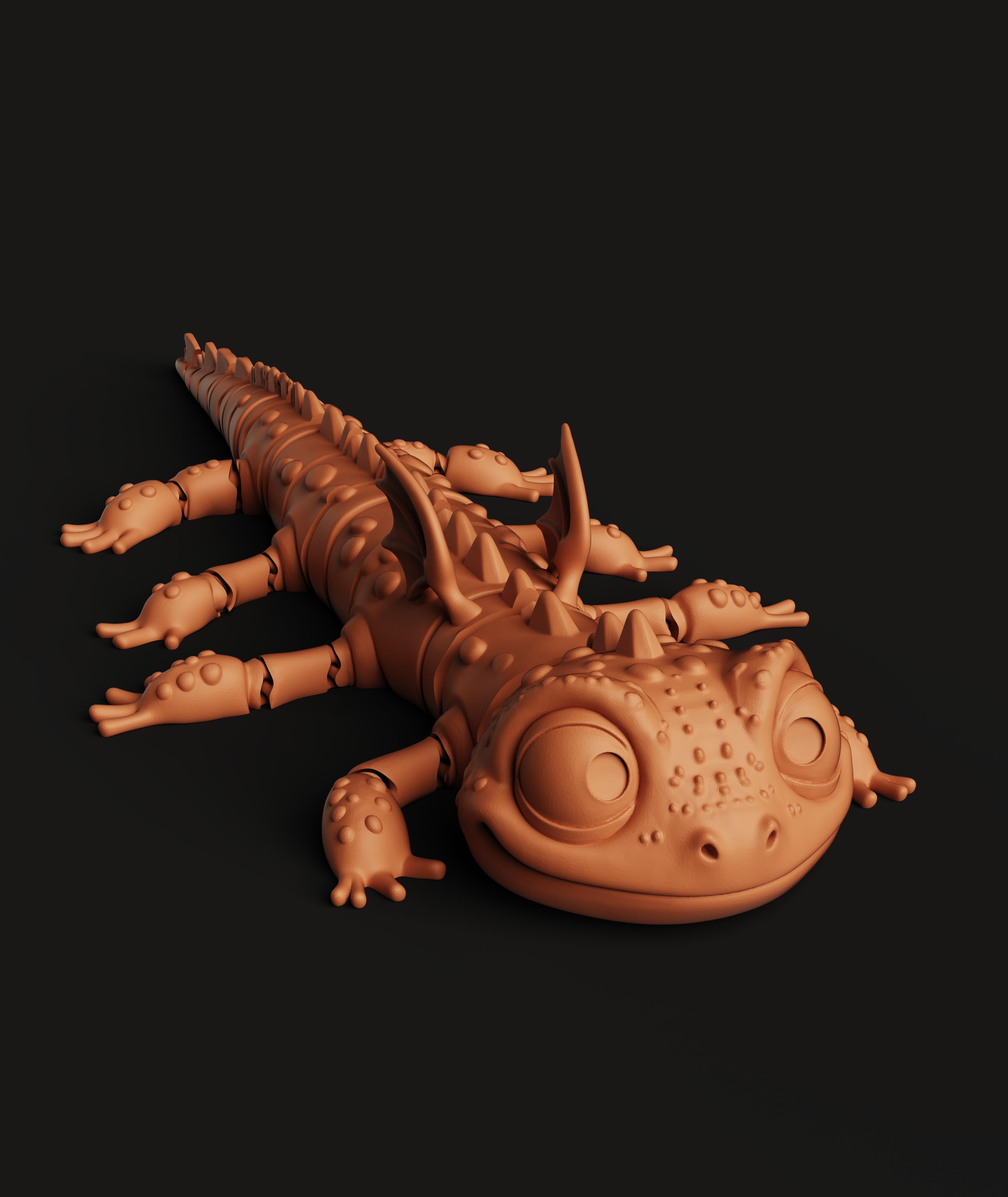 Articulated Winged Lizard | Flexi Fantasy Dragon Fidget | Multi-Color Print-In-Place 3d model