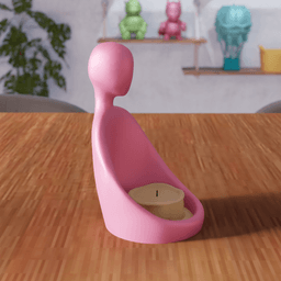 Abstract Figure Candle Holder - Modern Sculptural 3d model