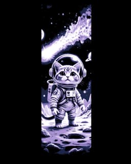 Cats in Space - Cute set of feline bookmarks 3d model