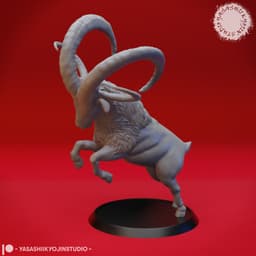 Rearing Giant Goat - Tabletop Miniature (Pre-Supported) 3d model