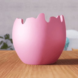 Minimalist Cracked Eggshell Bowl - Versatile Easter & Desk Decor 3d model