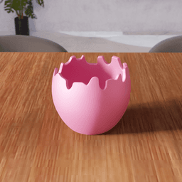 Minimalist Cracked Eggshell Bowl - Versatile Easter & Desk Decor 3d model