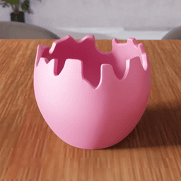 Minimalist Cracked Eggshell Bowl - Versatile Easter & Desk Decor 3d model