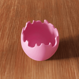 Minimalist Cracked Eggshell Bowl - Versatile Easter & Desk Decor 3d model