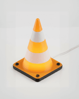 Retro Traffic Cone Desk Light (No-Support Print) 3d model