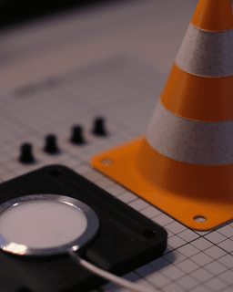Retro Traffic Cone Desk Light (No-Support Print) 3d model