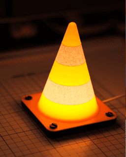 Retro Traffic Cone Desk Light (No-Support Print) 3d model