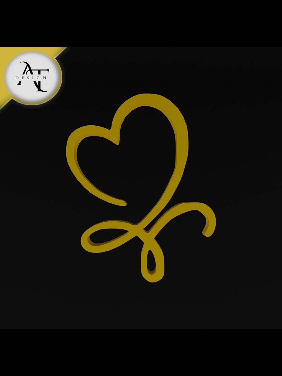 Simple Heart Symbol - 2D Art 3d model