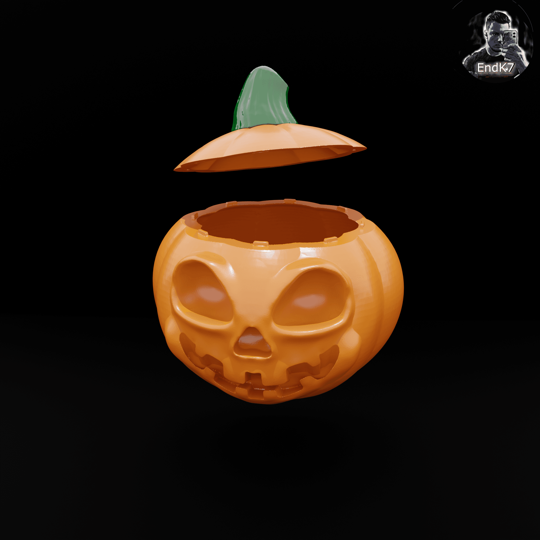 Pumpkin Container 2 - Halloween 3d model