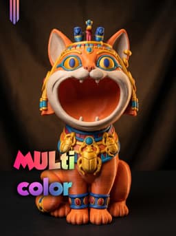 Egyptian Cat Goddess 3MF | Egyptian Multi-Color | Open Mouth 3d model