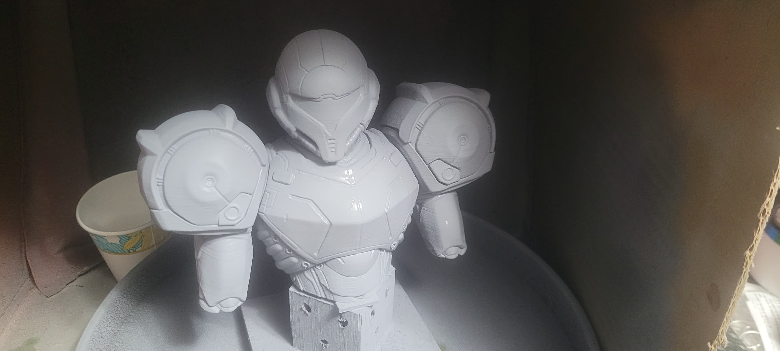 This was printed on the Creality Ender 3 Pro and sanded. Still needs some love and lots of work. But good job Fotis Mint.
Printed on raft at .16 resolution and 50% speed. Very happy with the results so far. I will update my make after it's done.