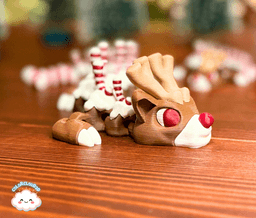Reindeer Dragon "Peppermint Candy Cane" 3d model