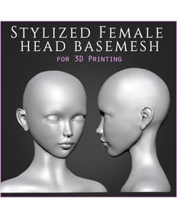 Stylized Female Head Basemesh 3d model