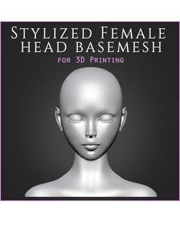 Stylized Female Head Basemesh 3d model