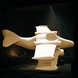 Futuristic Biplane v2 3d model