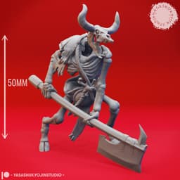 Minotaur Skeleton - Tabletop Miniature (Pre-Supported) 3d model